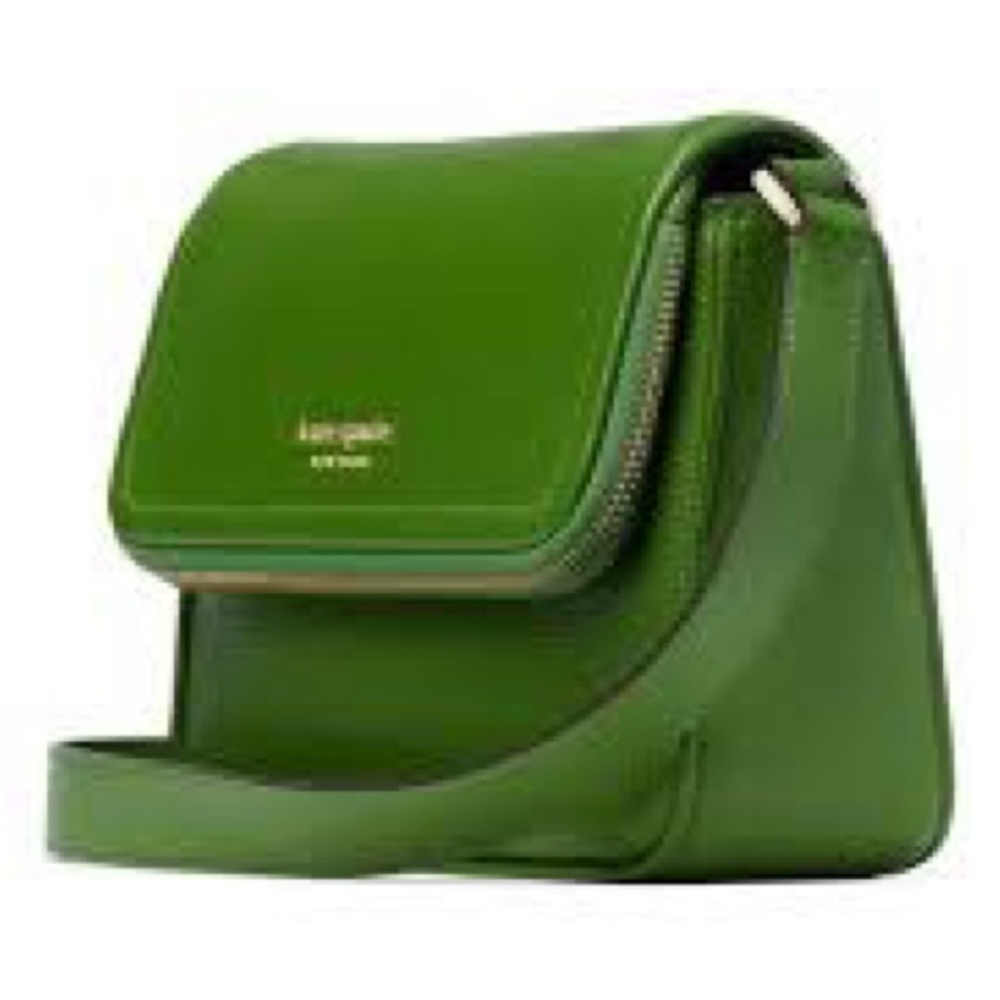 KATE SPADE GREEN PEBBLED LEATHER CROSSBODY PURSE